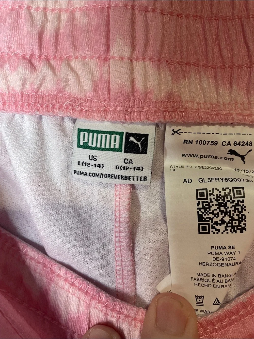 Girls Puma Athletic Gym Shorts Size Large 12-14